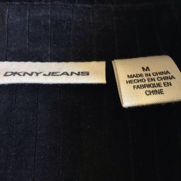 Black RARE Vintage Y2K DKNY JEANS velvet jacket - Picture 3 of 8